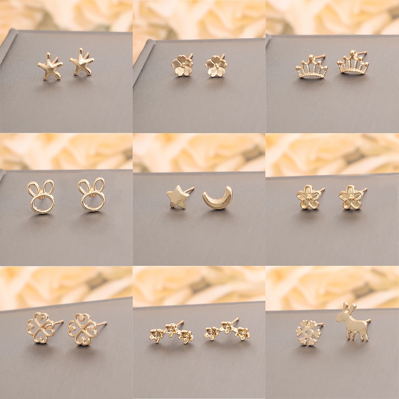 S925 Silver Needle Earrings Korea Earring Simple Mini Exquisite Female Trend Sweet Lovely Temperament