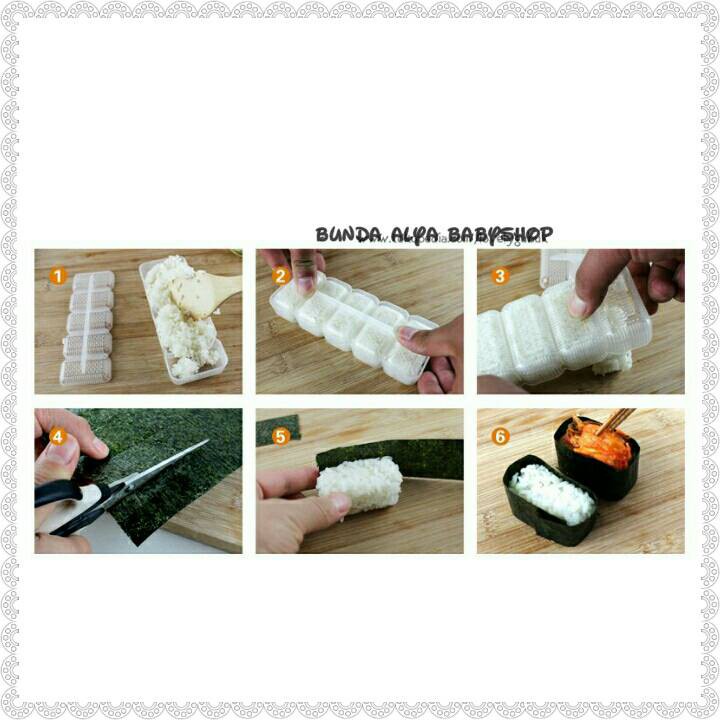 Cetakan Nasi Sushi Sushi Maker Set Roll Cetakan Lemper Cetakan Sushi Alat Plastik Roller Korean Cetakan Sushi Kotak - Cetakan Lemper Cetakan Nasi Bento - Sushi Maker - Sushi Mold - Cetakan Nasi Isi - Bento Nasi