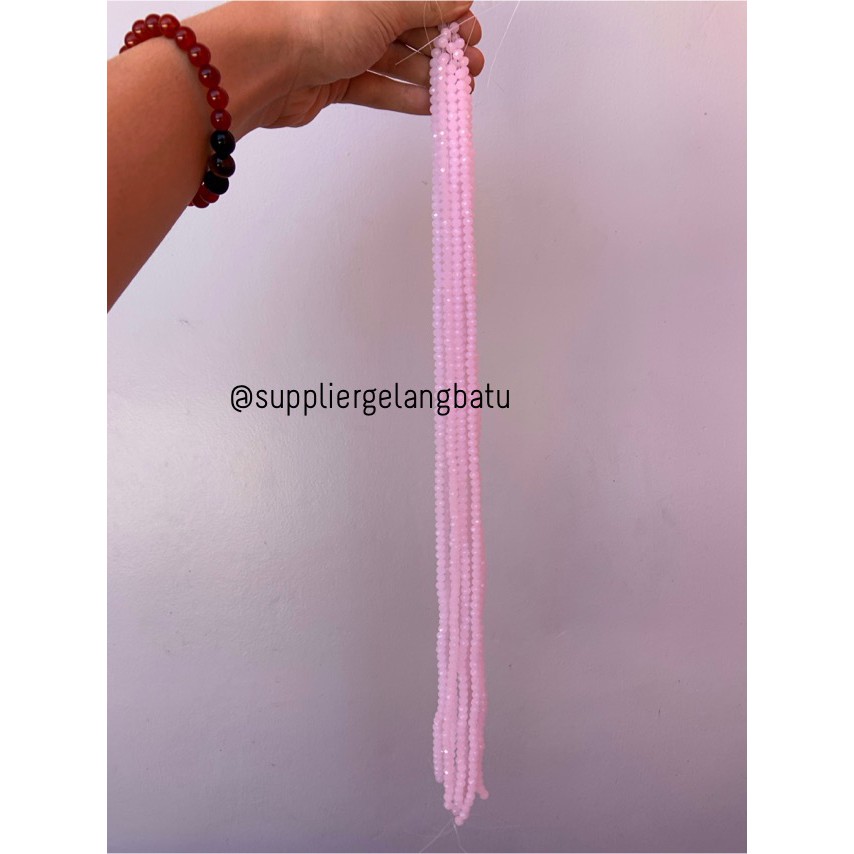 Crystal Ceko PINK DOFF 6mm bahan gelang kalung PREMIUM DIY CRAFT PAYET