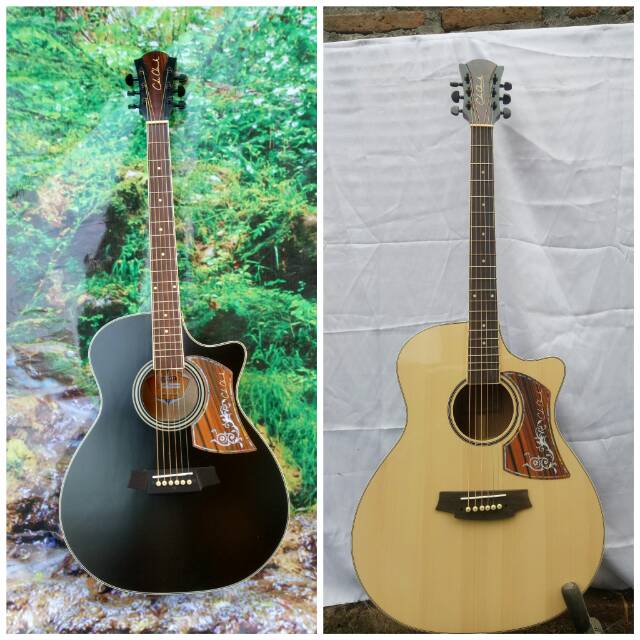 gitar akustik elektrik cole clak custom dobel ran