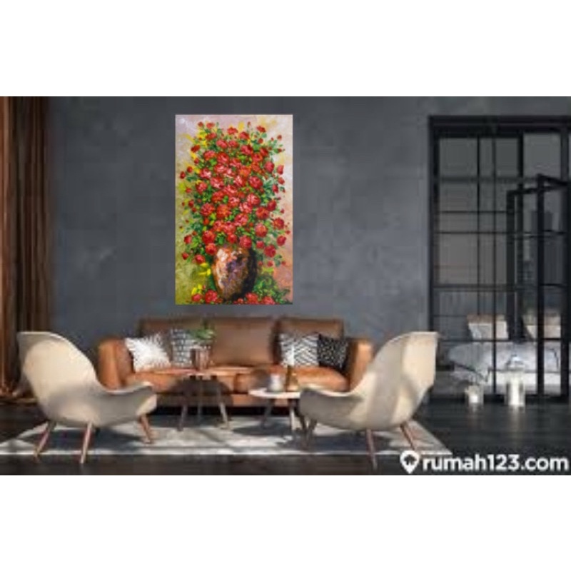 lukisan bunga mawar