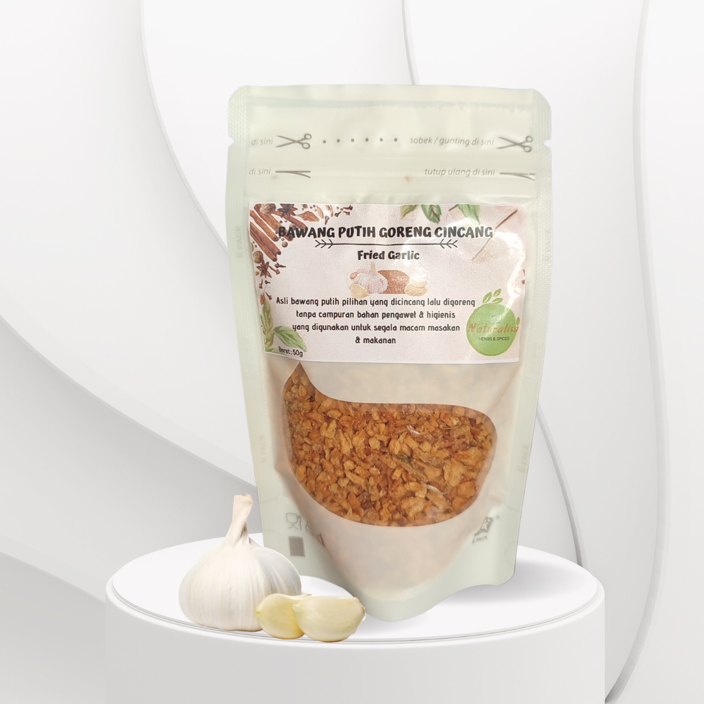 

BAWANG PUTIH GORENG CINCANG ASLI 100%/ FRIED GARLIC