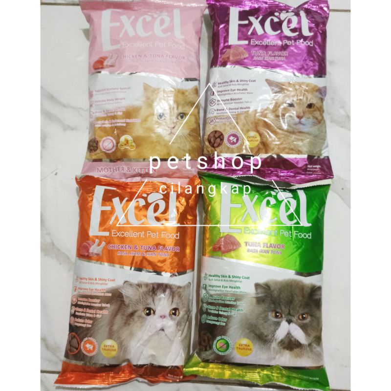 Makanan kucing excel catfood promo all variant kemasan 500gr | makanan kucing dryfood excel promo