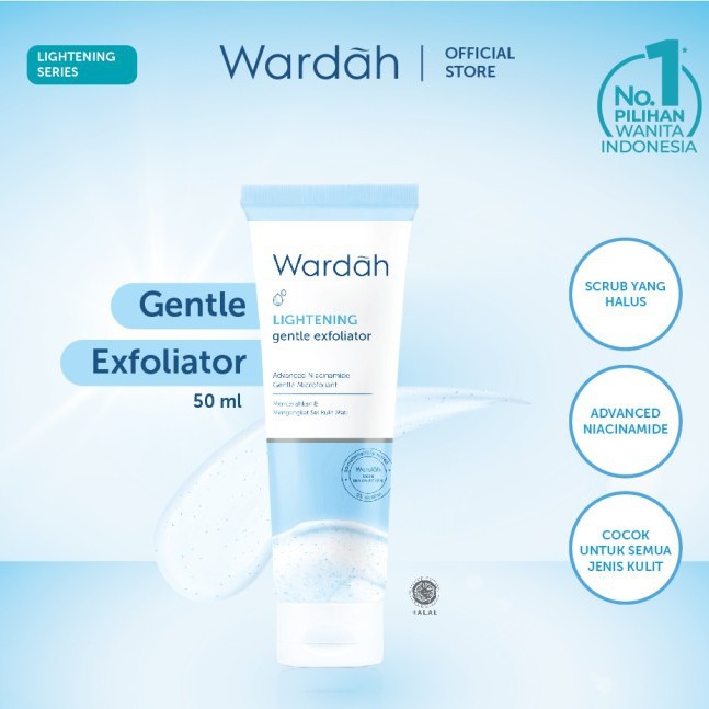 PROMO Wardah Lightening gentle exfoliator 50ml(scrub)/Sabun Wajah/Wardah