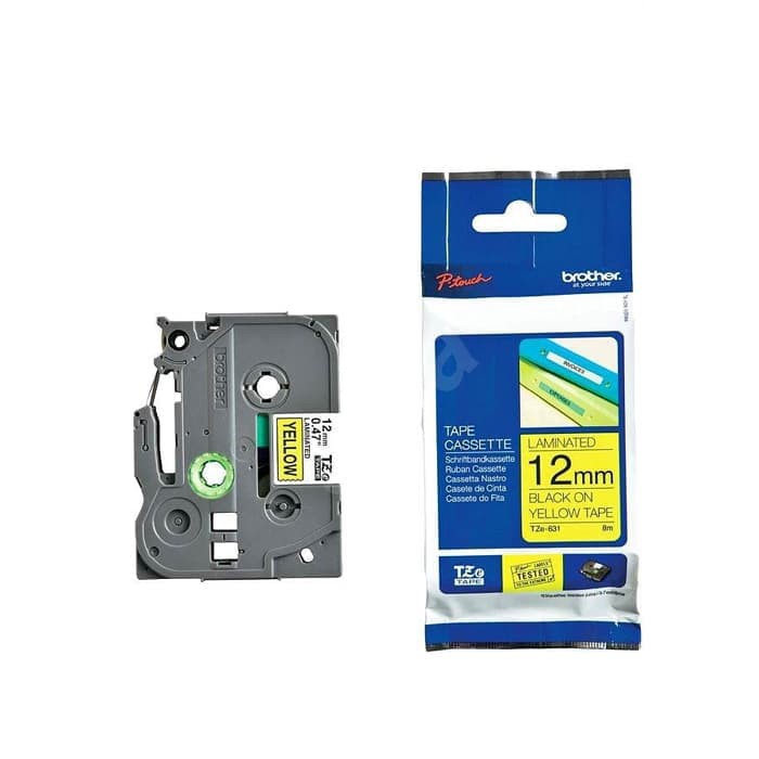 Brother Label Tape TZE-631 12MM Black On Yellow / TZe 631