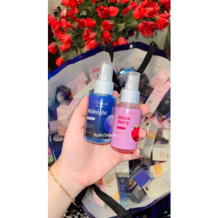 HOLIGRELS (75ml / 5ml / 10ml) body mist deo spray parfum pewangi pengharum badan murah bpom midnight strawberry tahan seharian awet perfume deospray deodorant ketiak ketek wangi bau mencerahkan deodoran viral decant share popcorn caramel apple