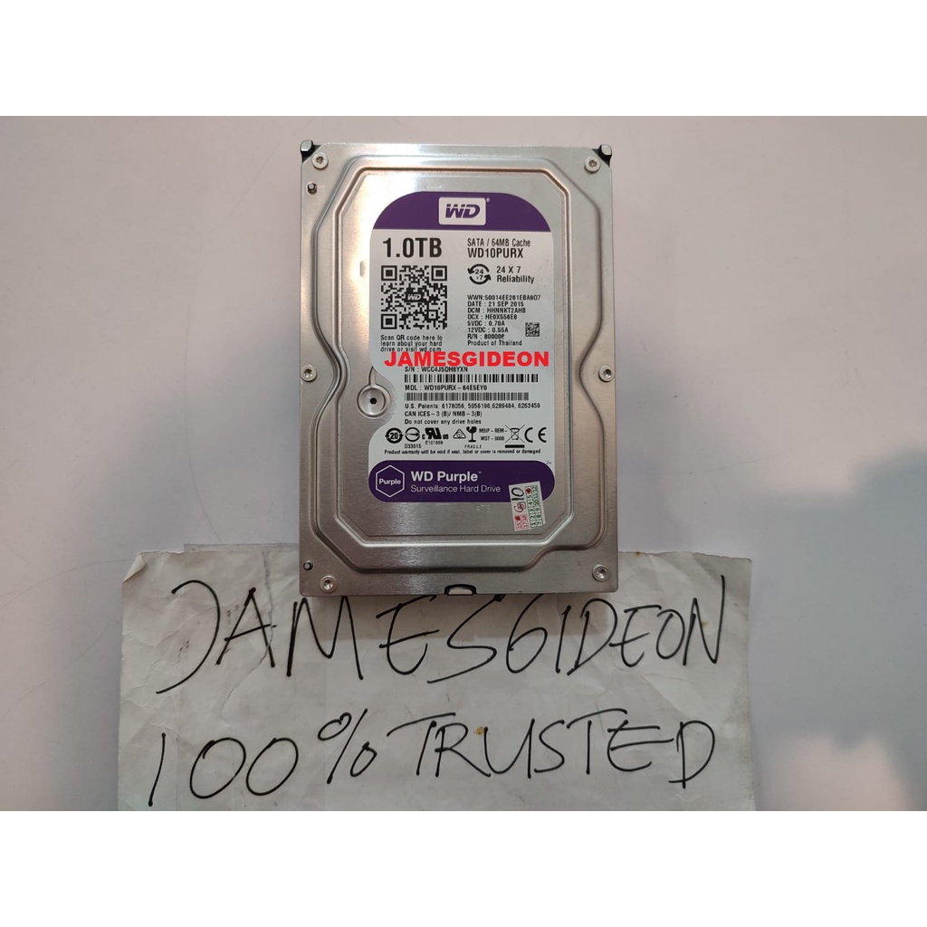 RUSAK HARDISK HDD WD PURPLE 1TB 3.5 INCH