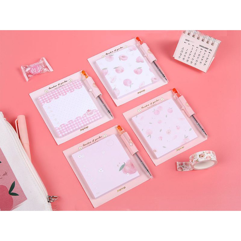 

Paradise of Peaches Memopad with Pen