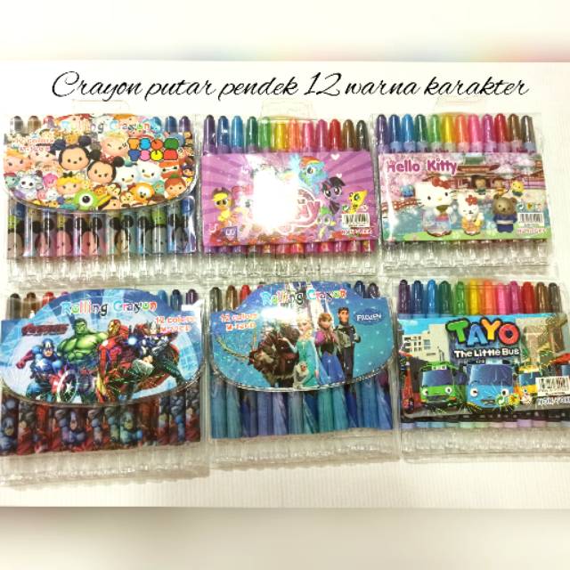 

Crayon putar pendek 12 warna karakter