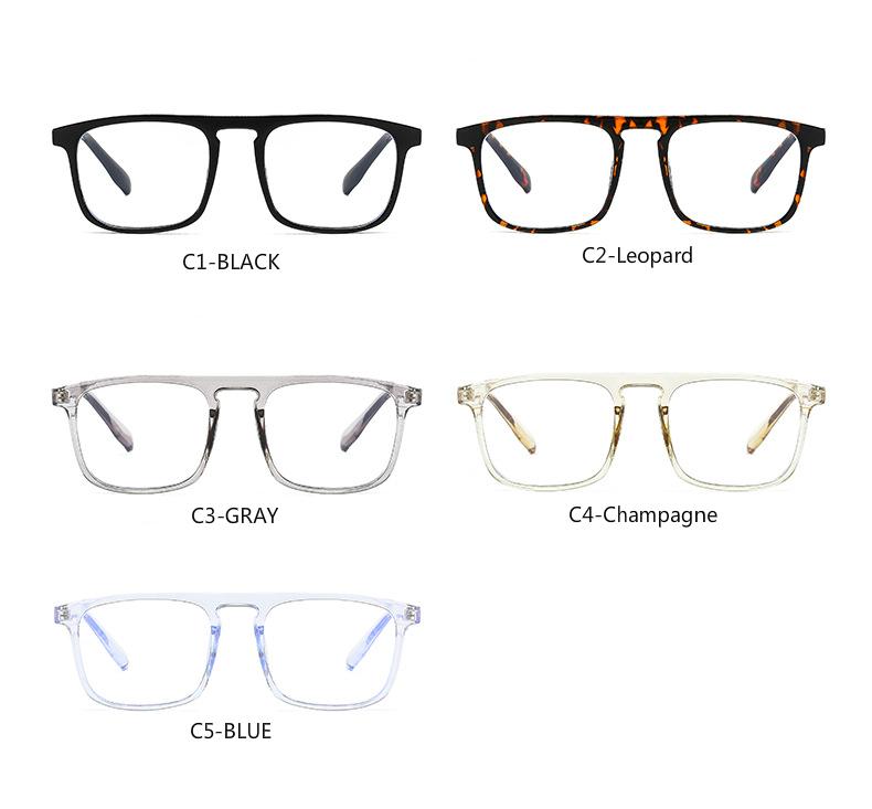 Fashion retro anti-blue light square metal hinge glasses for men and women