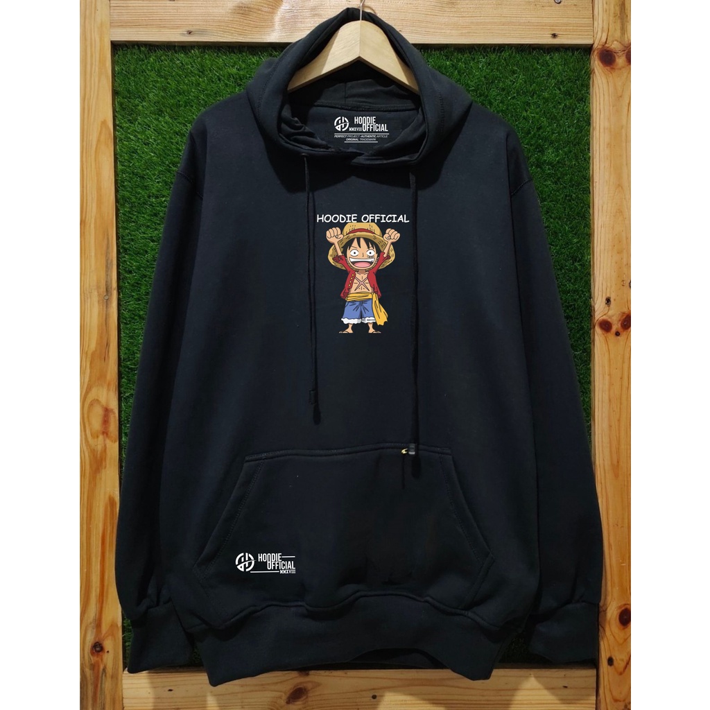 HOODIE PRIA KATUN ORIGINAL HOODIE DISTRO MR.DEE KACHIOS Gambar One Piece kekinian Sweater Hitam Hodi
