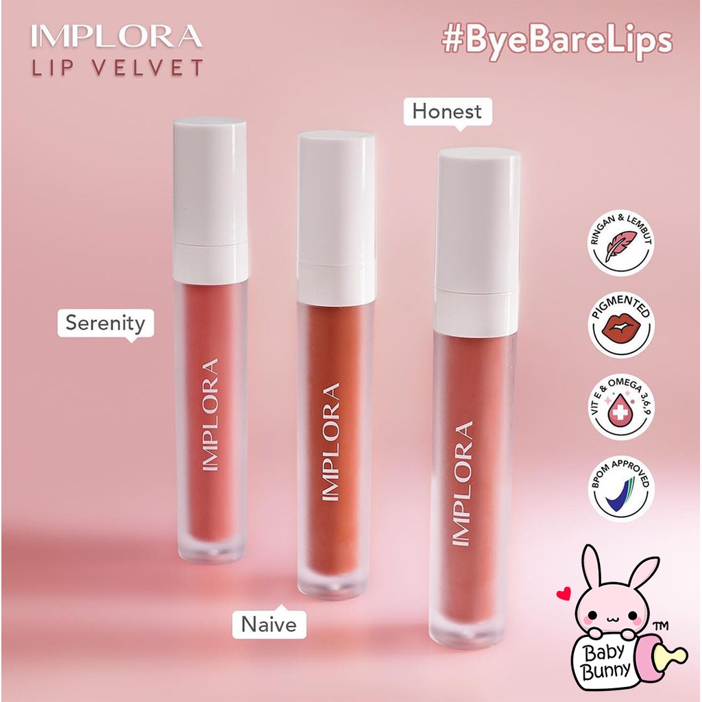 ❤ BELIA ❤ IMPLORA Lip Velvet 4,6 gram | Lip Cream | Lipstik | Lipvelvet | kosmetik bibir