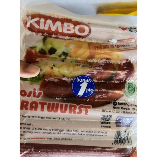 

Kimbo Sosis Bratwurst 500gr Isi 6