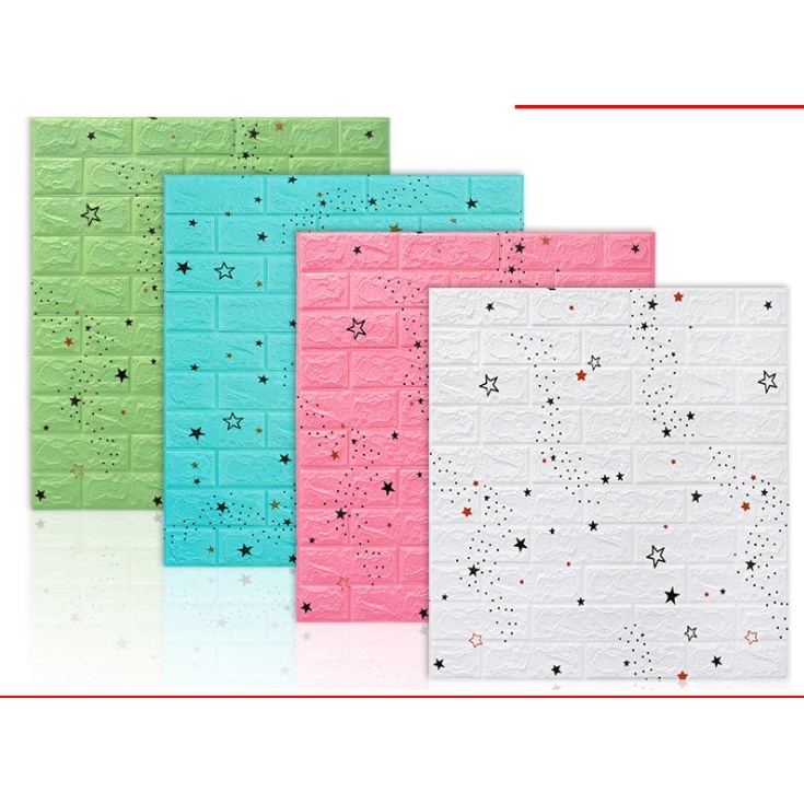 HL0202 Wallpaper Dinding 3D Foam Interior Motif Bintang Love Sticker S1119
