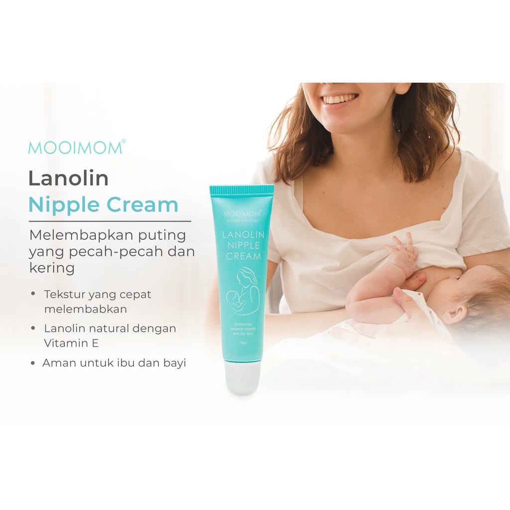 Mooimom Lanolin Nipple Cream (15 ml) / Krim Puting Lecet Tersertifikasi Halal