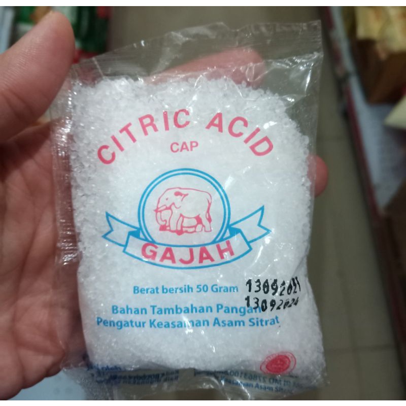 

Citric Acid cap GAJAH 50 gr - citrun - asam