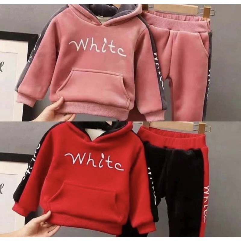 hodie anak terbaru tulisan white hodie anak laki laki dan perempuan 1-5 tahun