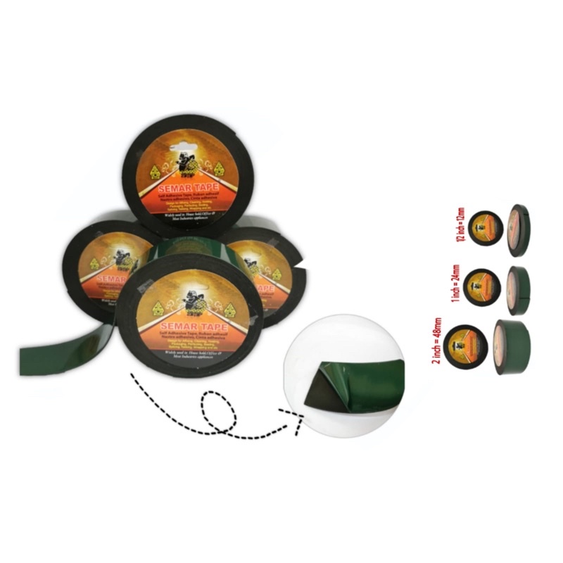 ISOLASI MEREK SEMAR DOUBLE TAPE FOAM/SPONS UKURAN 2" / 1"/ 1/2"