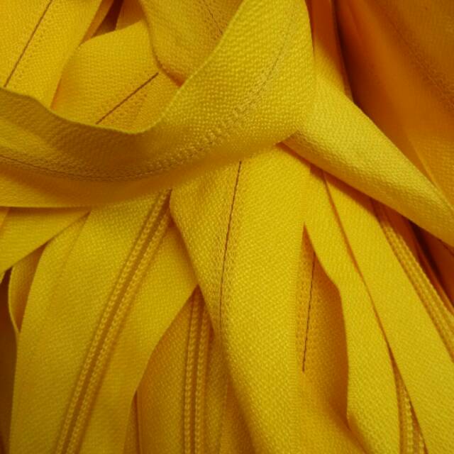 Rel Sleting resleting zipper nylon plastik kuning no 05 aksesoris tas jual ecer per meter