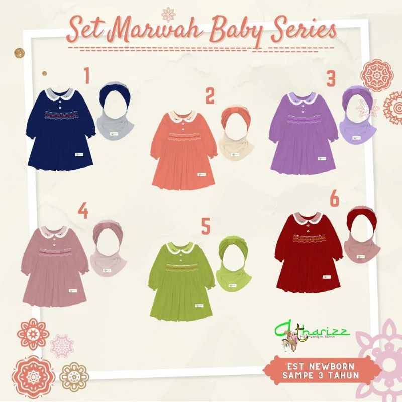 GAMIS BAYI LUCU | MURAH HIGH QUALITY | Set marwah baby serries by atharizz gamis bayi perempuan prem