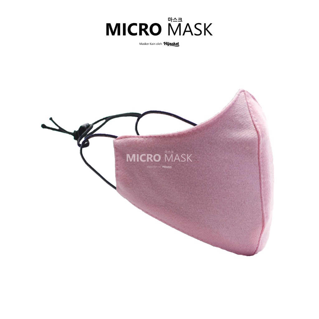 ORIGINAL Micro Mask Hijacket Azmi Hijab Masker Kain Wajah Duckbill Virus Pria Wanita non KF94 KN95-ORCHID PINK