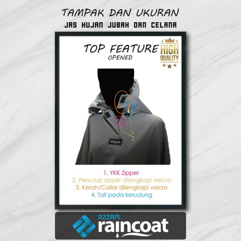 jas hujan Kalelawar celana (ponco) azzam raincoat