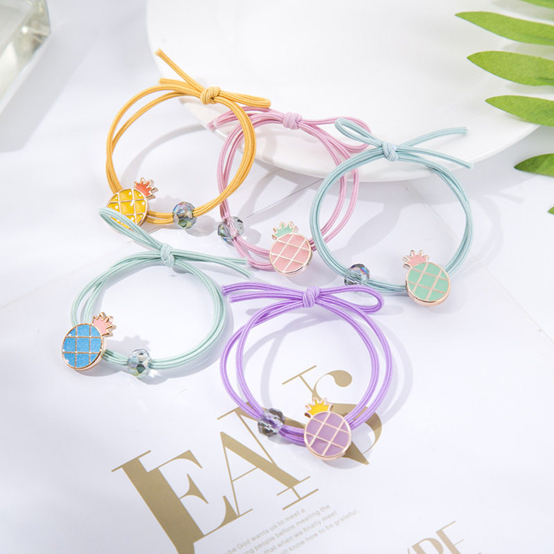 Cute Fruit Hair Tie Simple Round Bead High Elastic Rubber Band Hair Rope Hair Ring