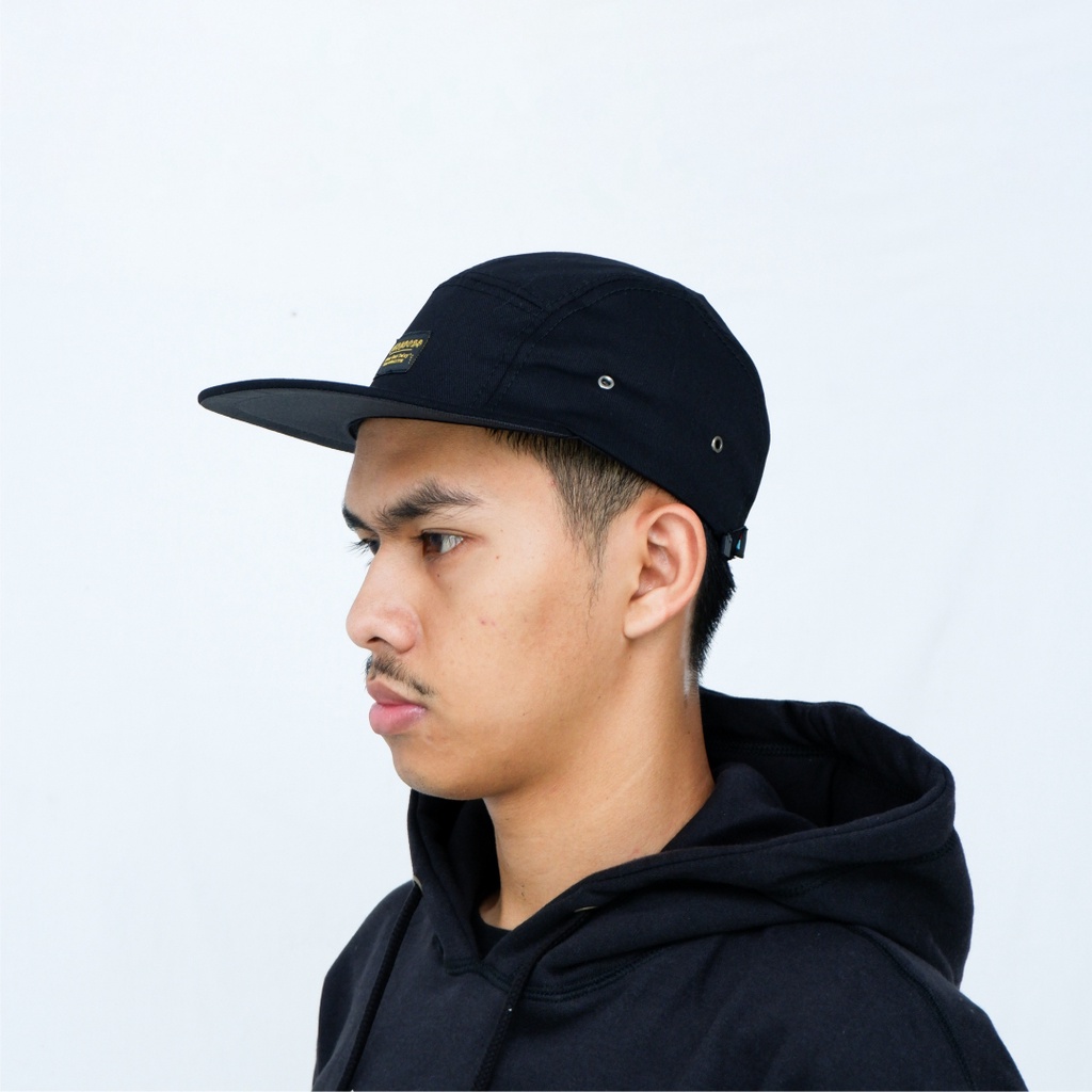 Bitsnbobs76 Five Panel Black Hat