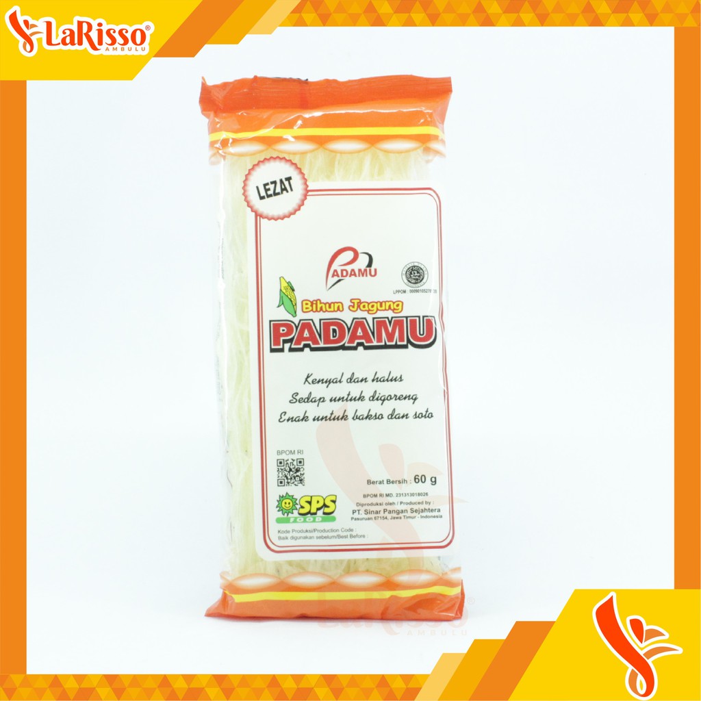 

BIHUN JAGUNG PADAMU KECIL KEMASAN 60GR (5 BUNGKUS)