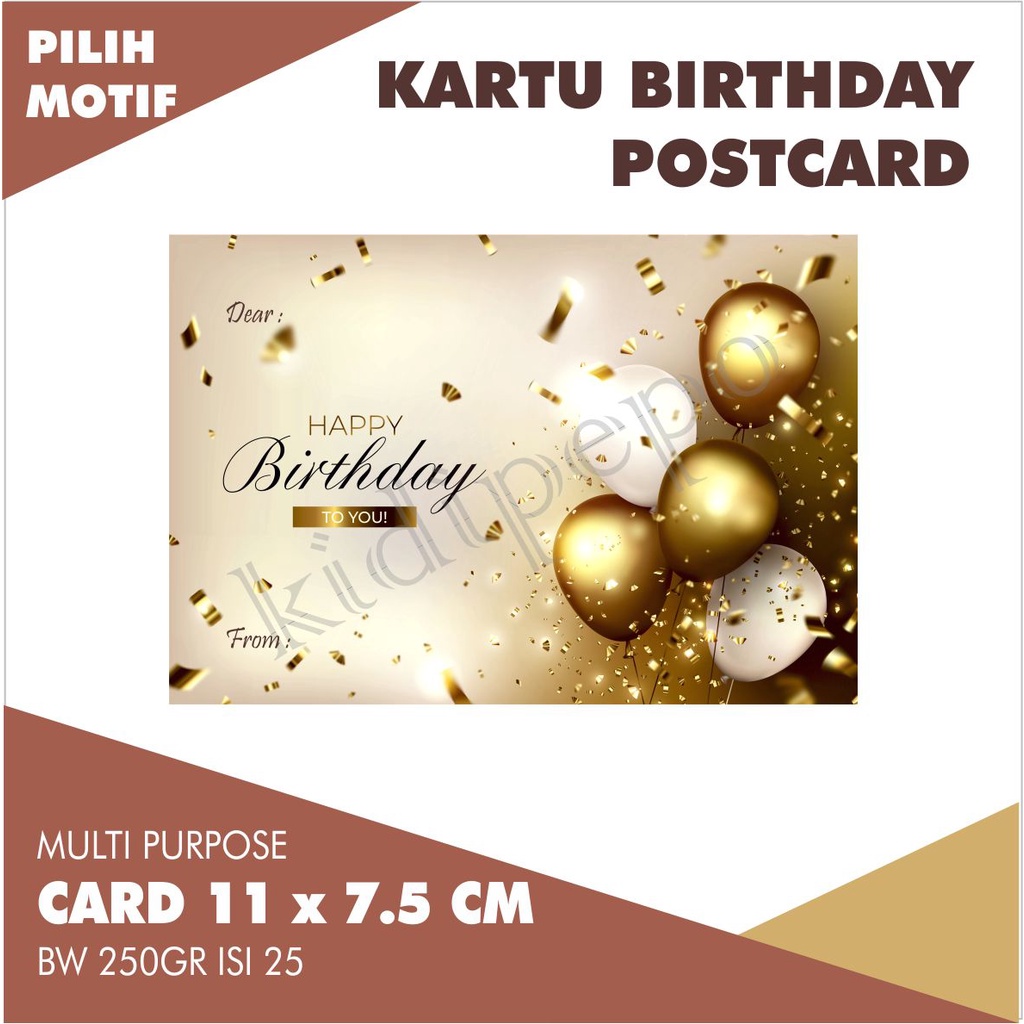

KARTU BIRTHDAY POSTCARD 11 X 7.5 CM - ISI 25 LEMBAR