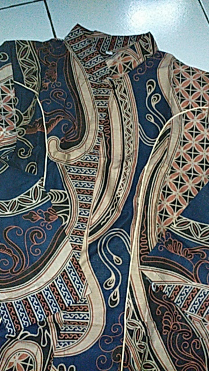 Kemeja Batik Lengan Panjang 021 Risna Batik Hrb026 Hem Batik Murah Seno Sogan Bakung Padi Manggar