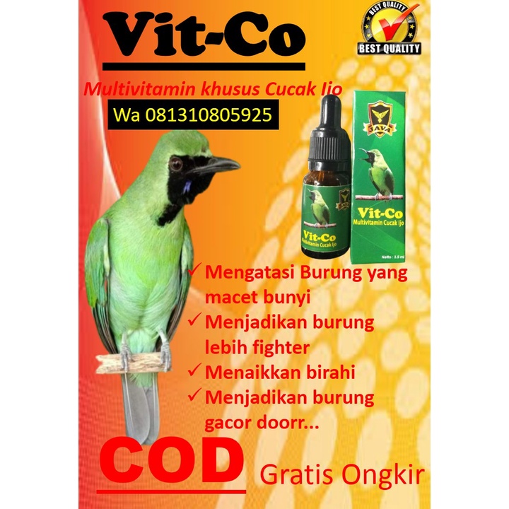 Vitamin Burung Cucak ijo "Vit-Co" 3x lebih cepat gacor