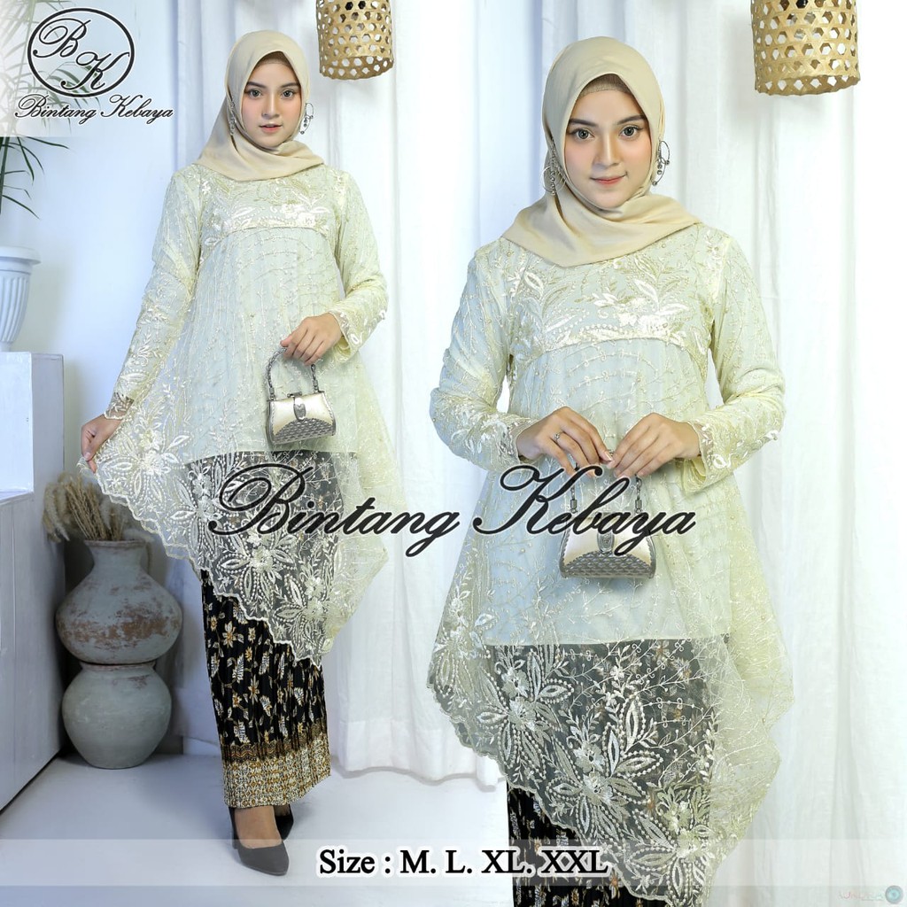 PROMO KEBAYA TUNIK TULLE MUTIARA BORDIR  / KEBAYA STELAN TULLE MUTIARA BORDIR