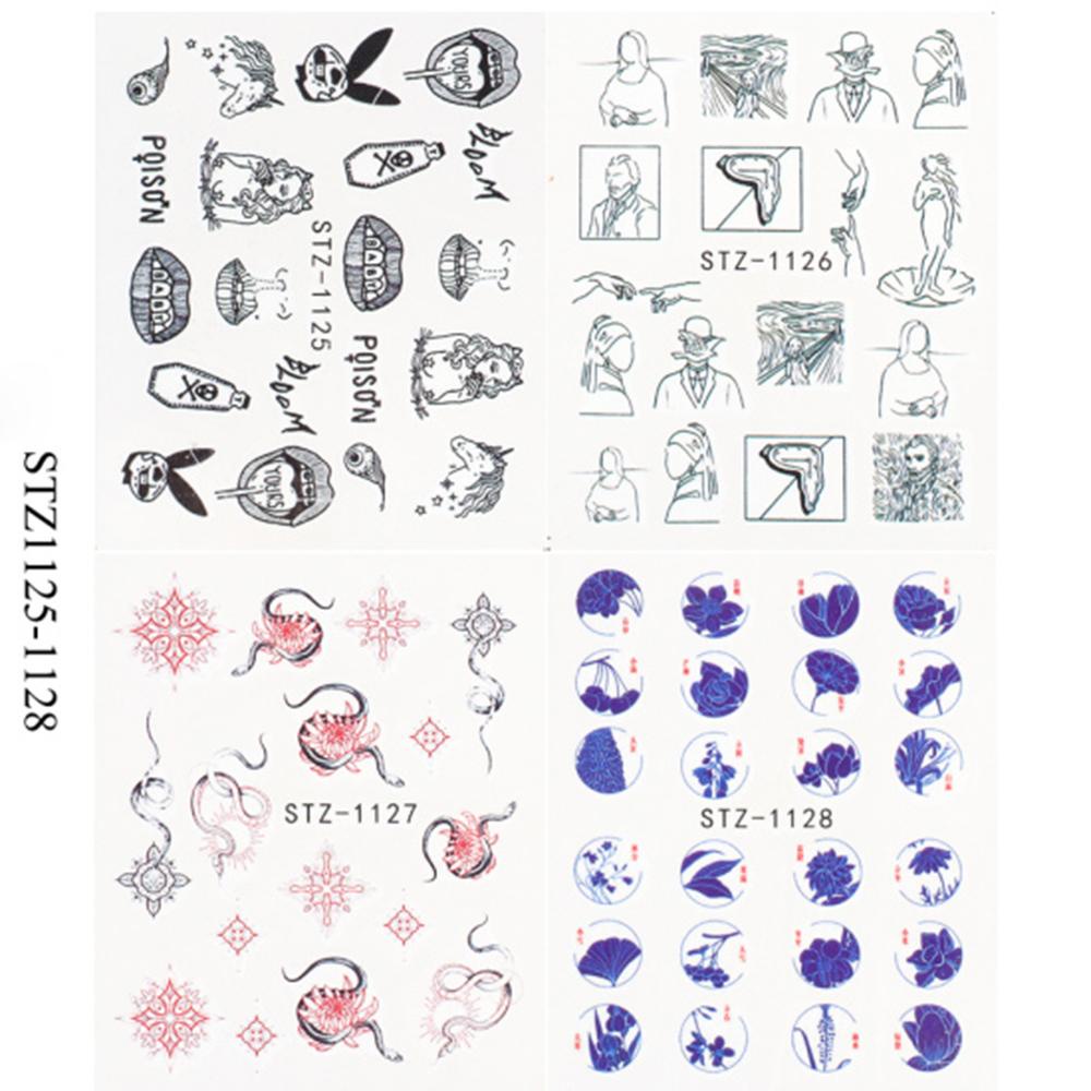 Stiker Nail Art Nanas DIY Desain Abstrak Slider Decals Virgin Mary Cupid