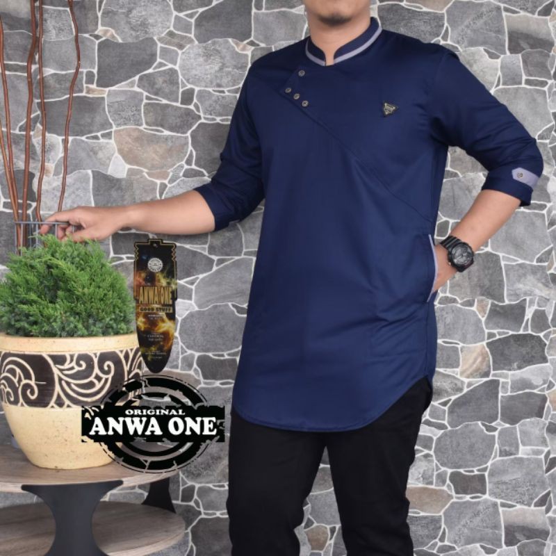 baju koko kancing samping anwaone toyobo premium qurta modern