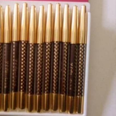 ♙ Pensil Alis Tarik Celak Benang Mas Wanita / Pensil Alis Kupas Eyebrow Simple Celak Mata Hitam Cokl
