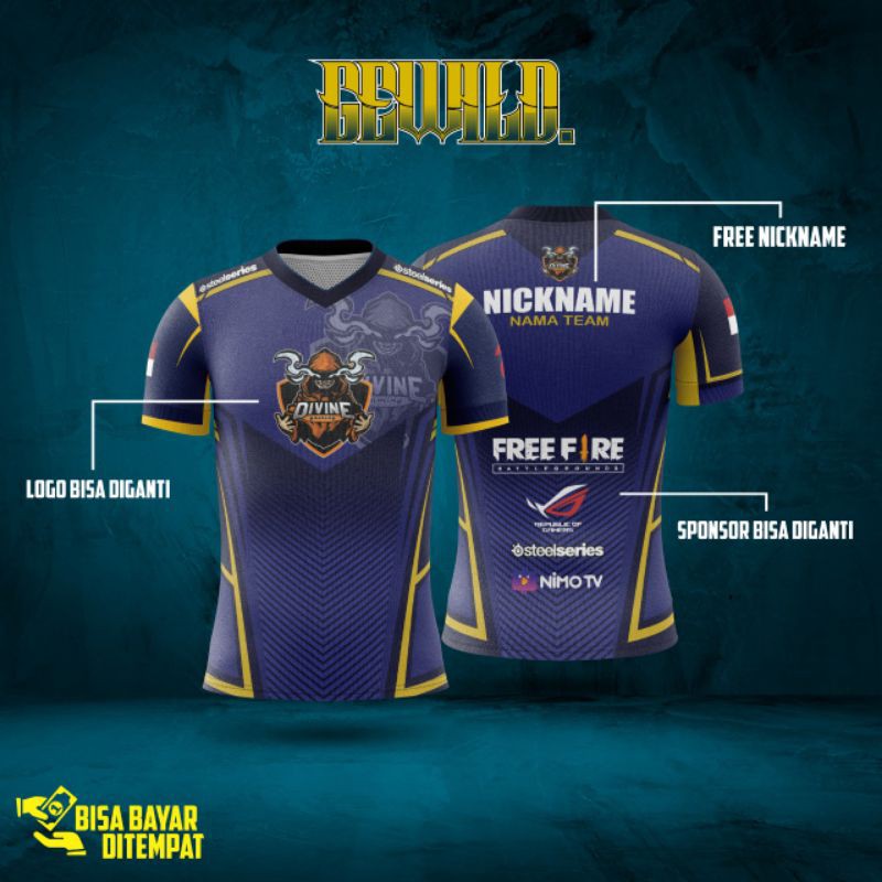 Jersey Gaming Free Fire Baju Guild Free Fire Murah Free Nickname Dan Logo Shopee Indonesia