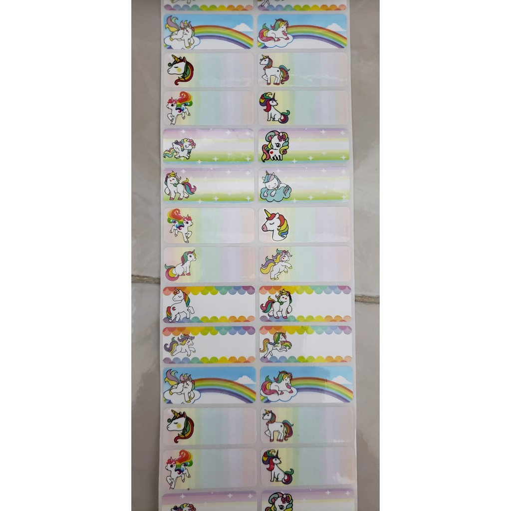 

Label Uk. L Unicorn Waterproof, tidak luntur & anti sobek.