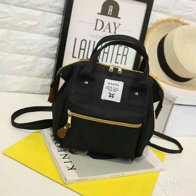 &quot;aurabagss&quot; - Tas Selempang Wanita Backpack Mini Wanita Fashion Tas Anello Mini Kanvas Multifungsi Kekinian Aurabagss