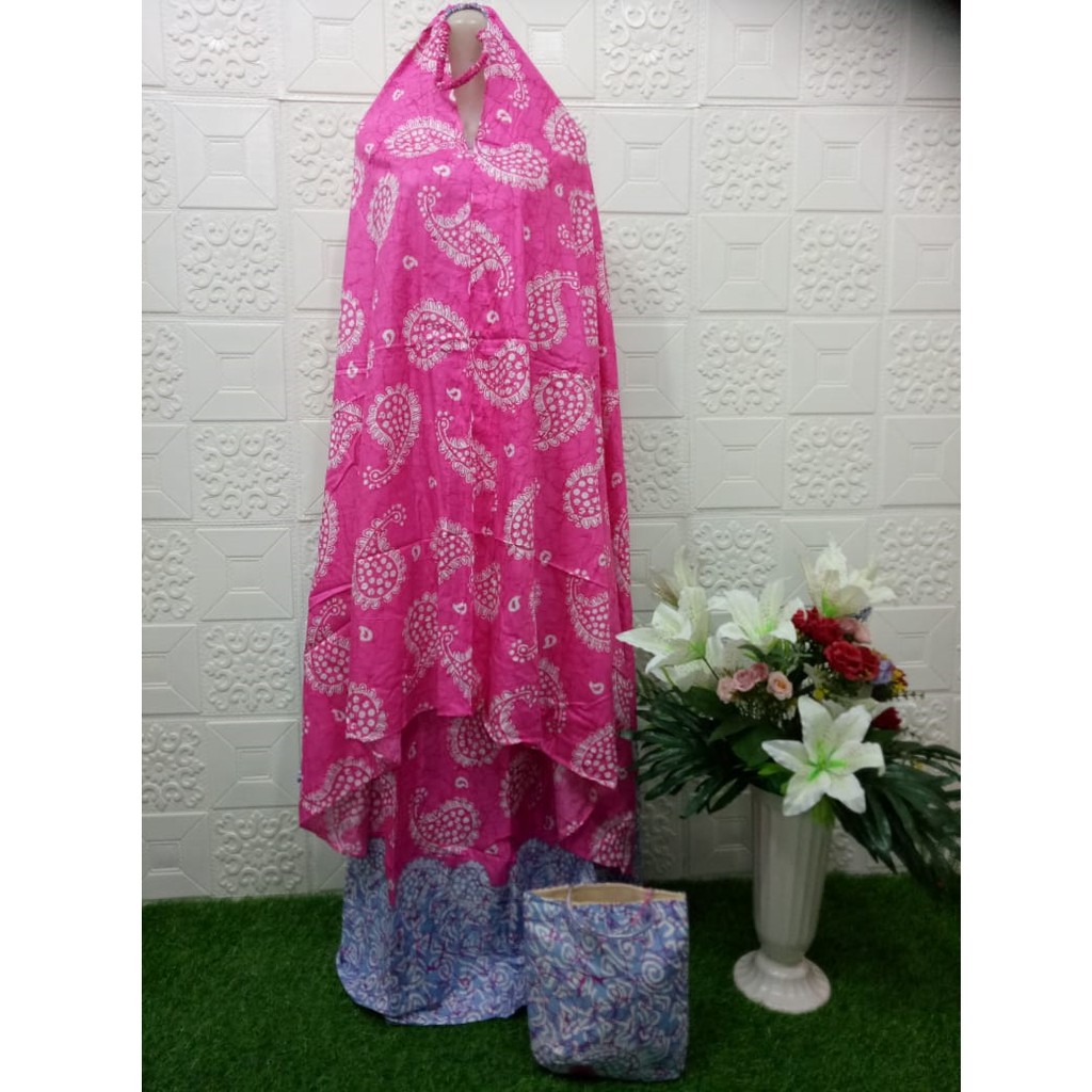 Mukena Dewasa Jumbo Bali Katun Rayon Tie Dye Keong