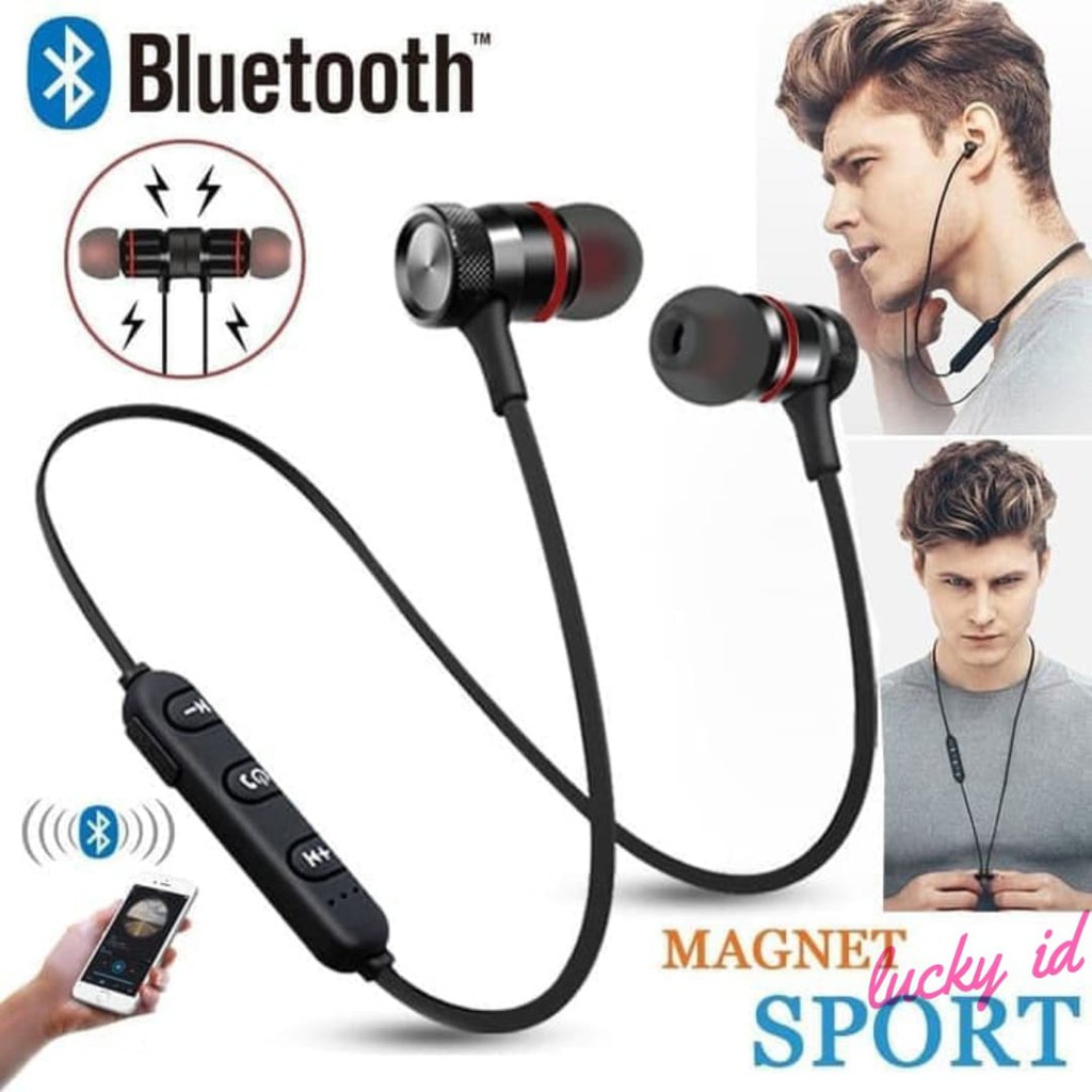 Headset SPORT Bluetooth Magnetic Handsfree Bluetooth Streo Earphone Magnet