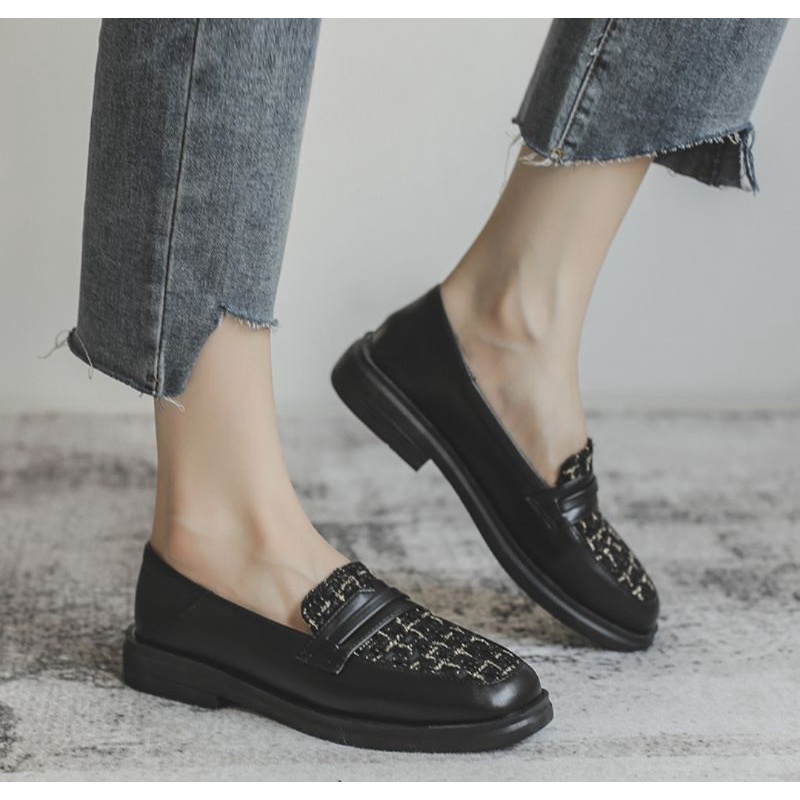 Sepatu Wanita Docmart Loafers Flat Black Premium Best Seller 896 Sepatu Sekolah Cewek Hitam Kulit Fashion Korea Kekinian Bisa Cod