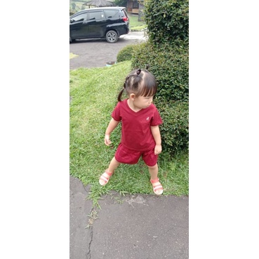 Marmel kaos polos premium anak, V - neck. bahan katun