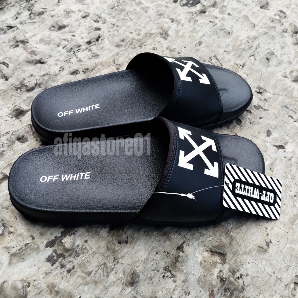 Sandal Casual Pria Off White Terbaru Amti Slip Bahan Karet Size 39-43