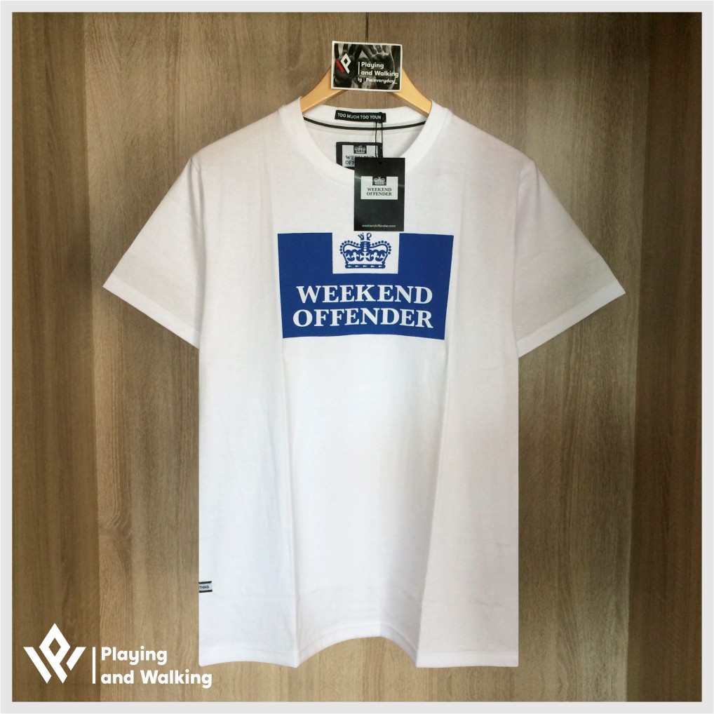 KAOS TSHIRT WEEKEND OFFENDER PRISON WHITE BLUE 1:1 MIROR ORIGINAL VIEW