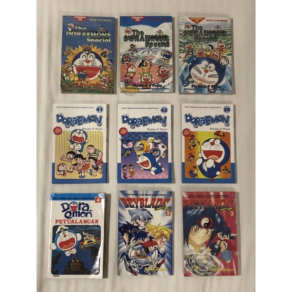 Komik Doraemon , komik beyblade bekas, komik bekas doraemon , komik anak , buku komik, komik doraemo