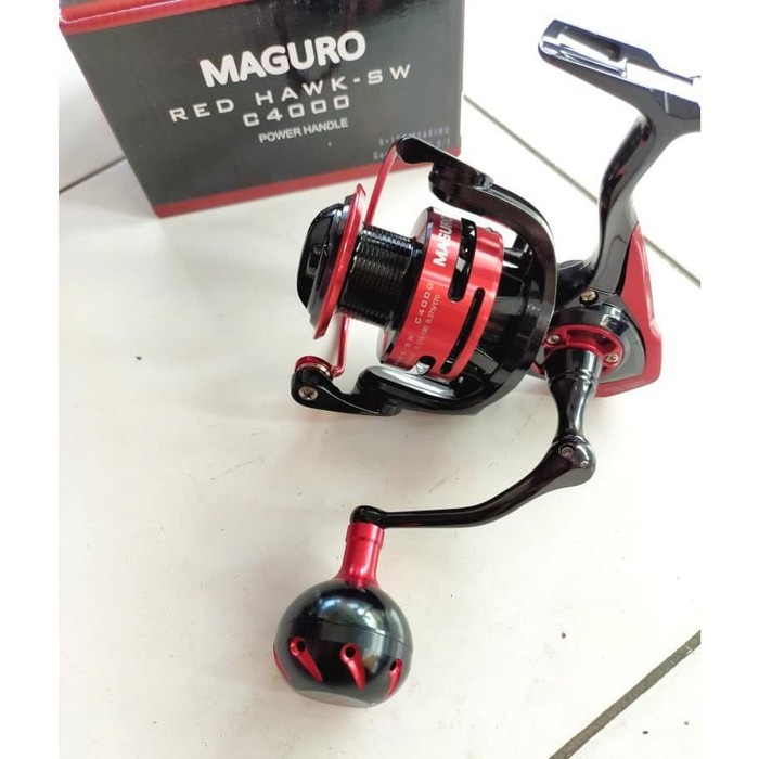 Reel Maguro Red Hawk SW C3000 C4000 Power Handle Japan Tegnology - 3000