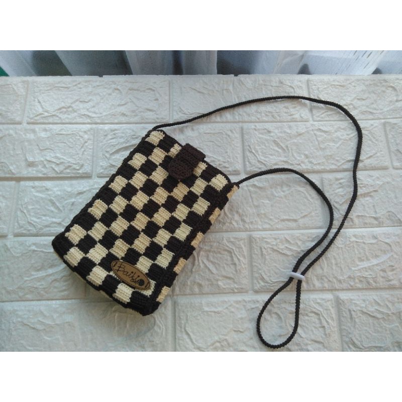 Tas Rajut HP Checkered