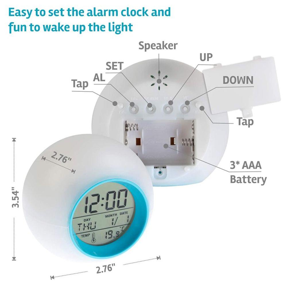 Solighter Jam Weker Lampu Malam Kreatif Backlight Angka Clock LED Digital