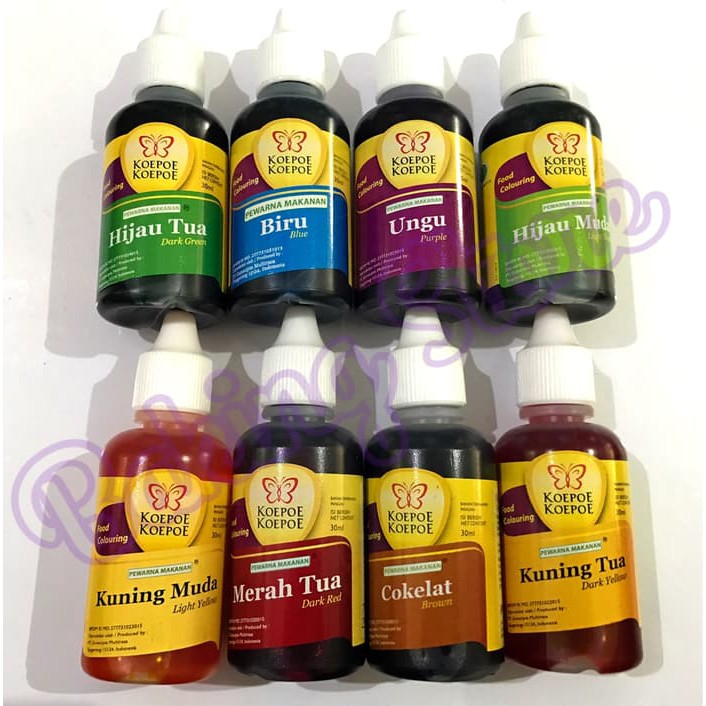 

Koepoe Koepoe Pewarna Makanan 30cc Kuning/Hijau/Biru/Merah/Cokelat